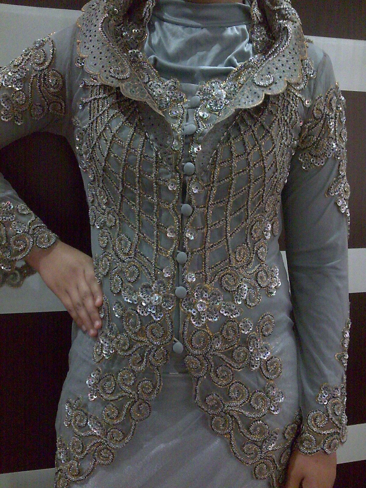  BAJU PENGANTIN MUSLIMAH GRAY 