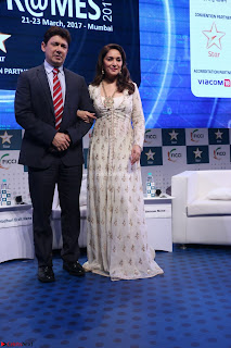 Madhuri Dixit Nene in designer Anarkali Dress at FICCI Awards 2017 015.JPG