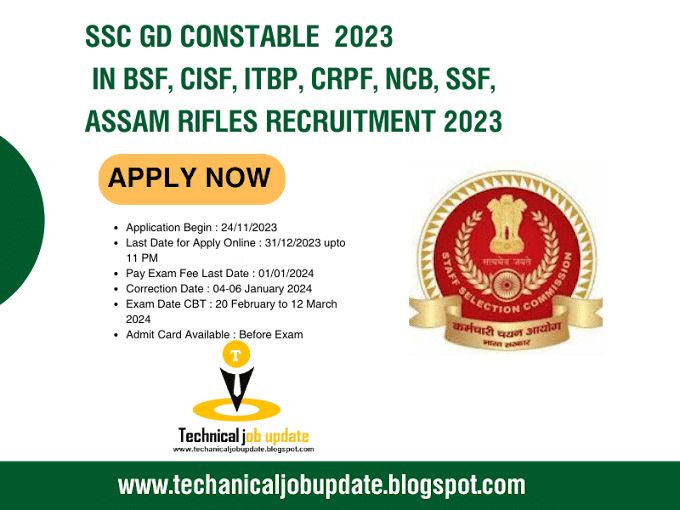 SSC GD Constable Online Apply, SSC GD Constable Notification 2023,SSC GD Constable Recruitment 2023 