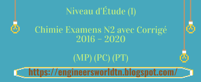 Chimie Examens la première année Cycle Préparatoire Ecole d'ingénieur