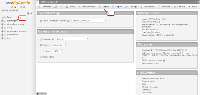 BACKUP / EXPORT DATABASE MYSQL