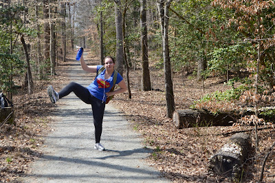 Sarah still has energy after taking the Blue Trail.