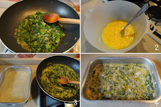 foto preparazione Ricetta frittata al forno di lattuga e cipolla di Tropea per bambini