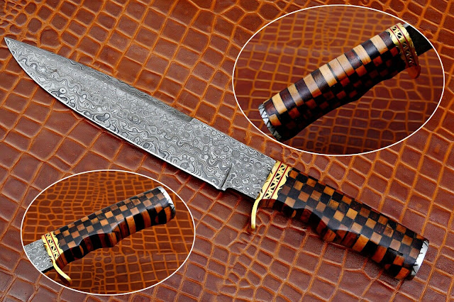 ART KAR-8033 | FULL TANG CUSTOM HANDMADE DAMASCUS BOWIE KNIFE