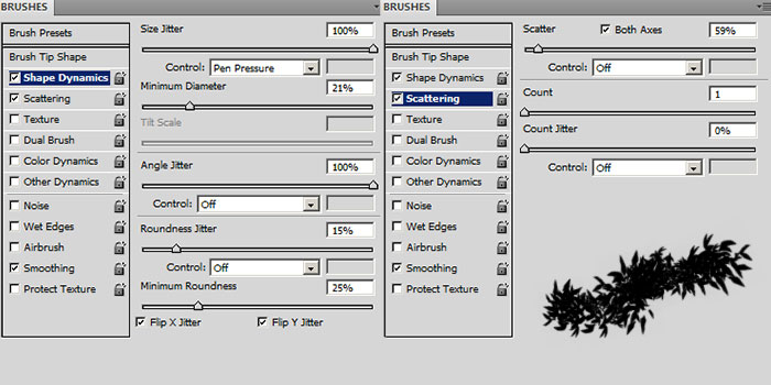 custom photoshop leaves grass brush