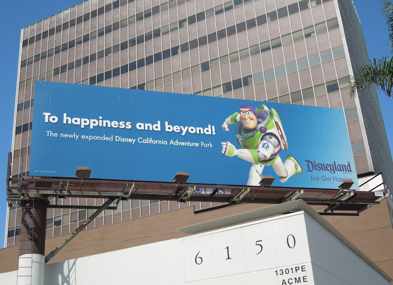 Buzz Lightyear Happiness beyond Disneyland billboard