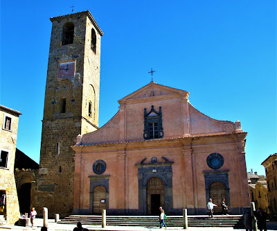 Church of San Donato on the main piazza of Civita di Bagnoregio, Lazio, Italy