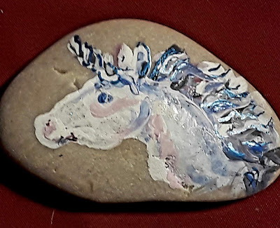 Rock painting by SnaggleTooth when blind, 2020