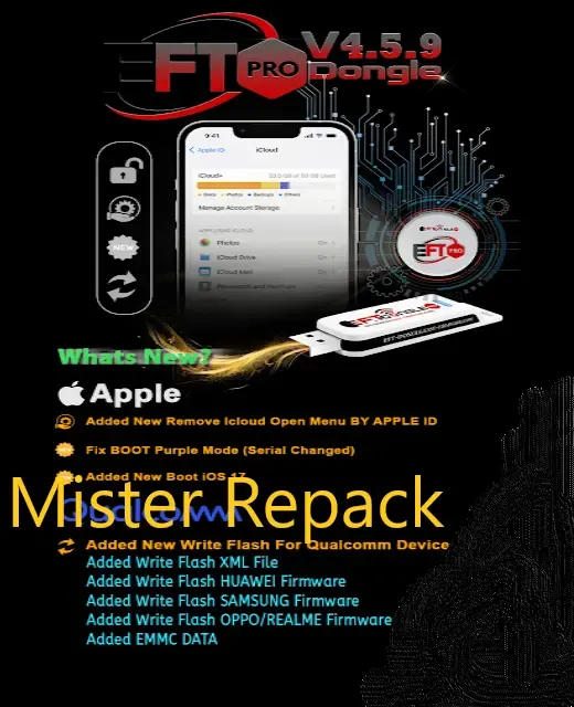 EFT Pro Dongle Update V4.5.9 Added New Remove Icloud Open Menu BY APPLE ID ( Update )