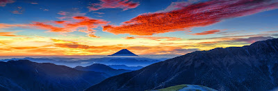 Mount Fuji Volcano Japan Morning Glow Landscape