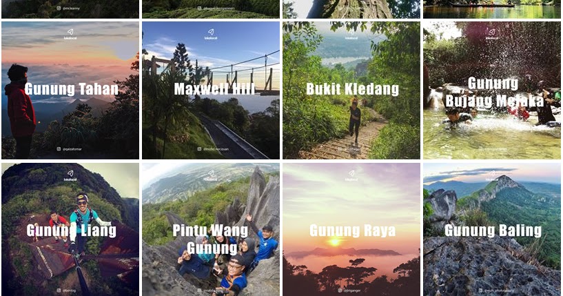 Senarai Bukit Dan Gunung  Yang Menarik Untuk Hiking di 