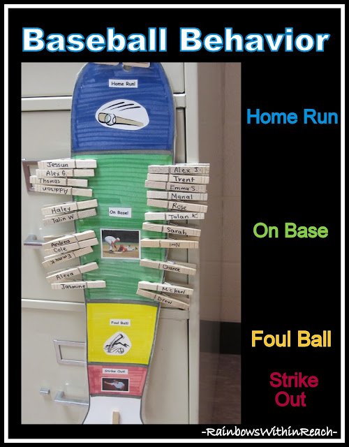 photo of: Behavior Chart Using a Baseball Theme (Behavior Chart RoundUP via RainbowsWithinReach) 