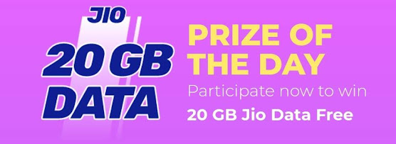 Play Quiz & Win 20GB Free Data Recharge on Jio