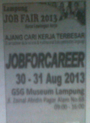 Lampung Job Fair Agustus 2013 by Jobforcareer.com