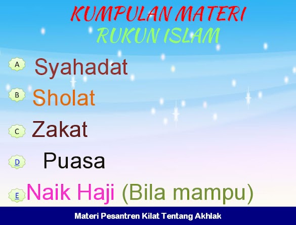 Materi Pesantren Kilat Wacana Akhlak