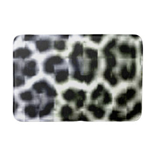 Black and white animal print bath mat