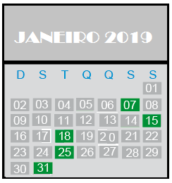 Agenda de Obriações 01/2019