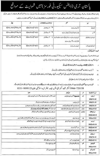 Join Pak Army Defence Security Force Jobs 2022 Soldier General Duty Registration Last Date