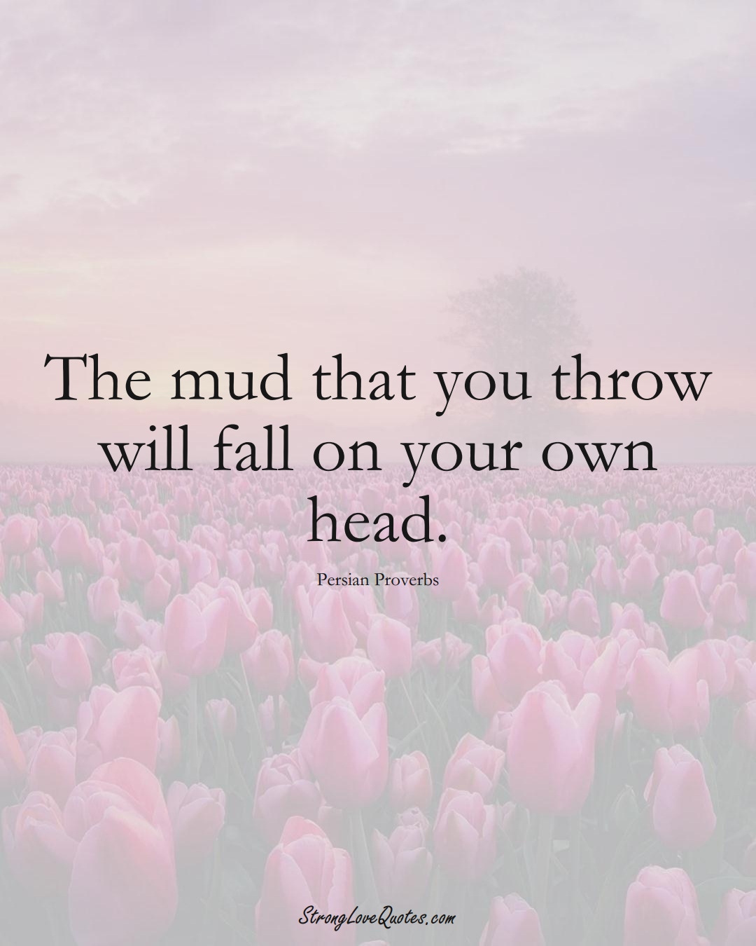 The mud that you throw will fall on your own head. (Persian Sayings);  #aVarietyofCulturesSayings