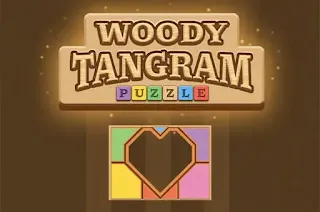 لعبة بازل تركيب القطع الملونة Woody Tangram Puzzle