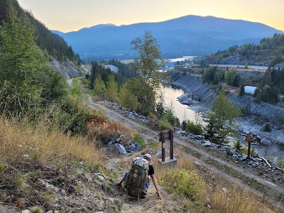 Great Trail view of Castlegar sunset BC.