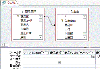 商品名に「シャツ」の文字が含まれるレコード数