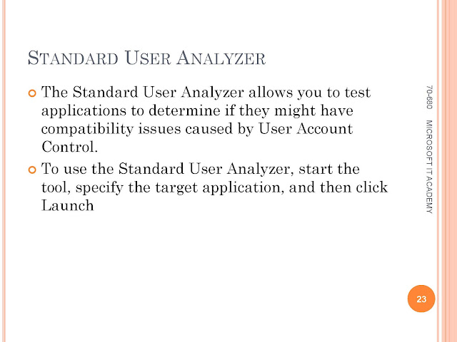 Exam 680 -  Standard User Analyzer Windows 7