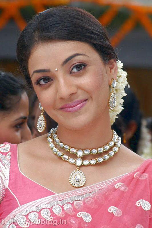 Kajal Agarwal Cute Photos in Pink Saree unseen pics