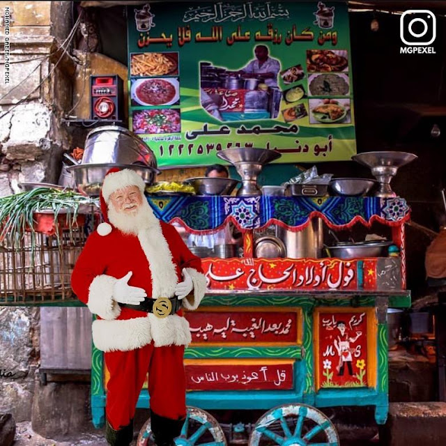 بالصور.. بابا نويل يتجول في الأحياء الشعبية في مصر.. ما هي المأكولات التي سيتناولها والهدايا التي سيقدمها؟