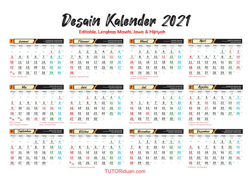 Aneka Model Desain  Kalender  Dinding 2021  Free CDR  