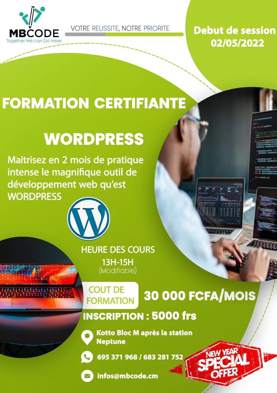 OFFRE DE FORMATION PROFESSIONNELLE CERTIFANTE CHEZ MBCODE