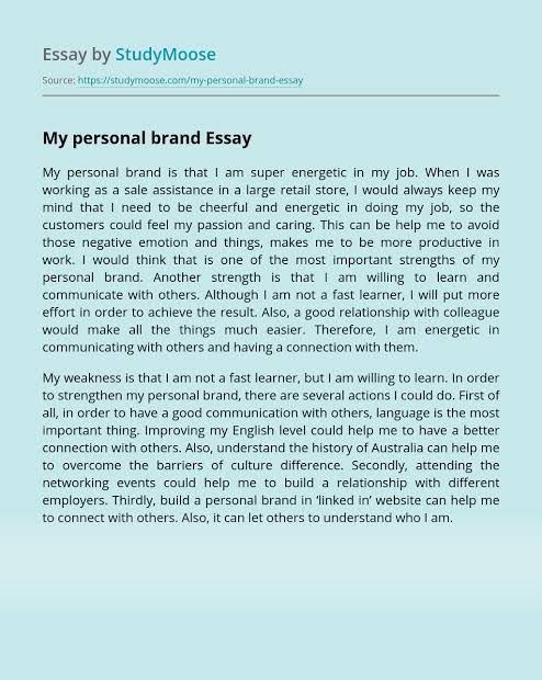 essay personal branding bahasa inggris