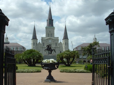 This is one of the pictures from our Honeymoon in April.  As you all probably know, Cory proposed to me in New Orleans, and were absolutely brokenhearted when Hurricane Katrina hit the Crescent City.  The spot where we took this picture is just about 50 yards away from the spot where Cory proposed to me.