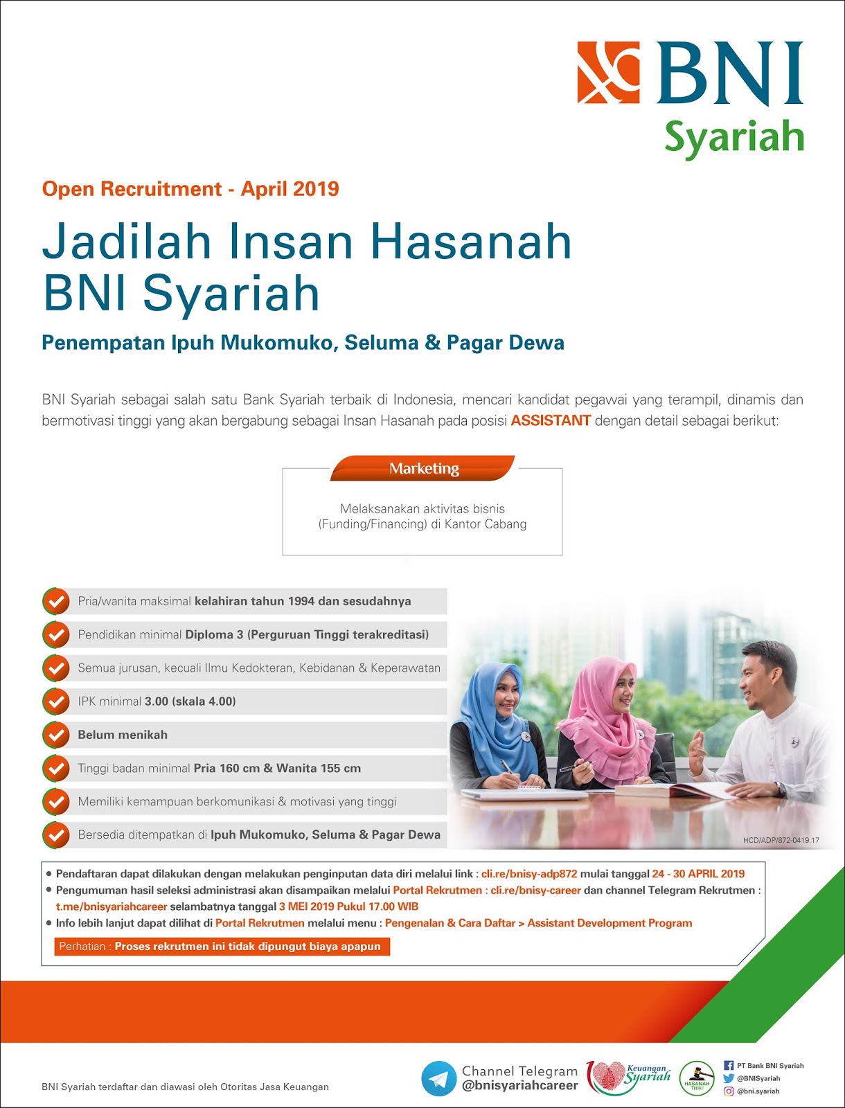 Lowongan Kerja BNI Syariah April 2019 (Posisi : Marketing ...