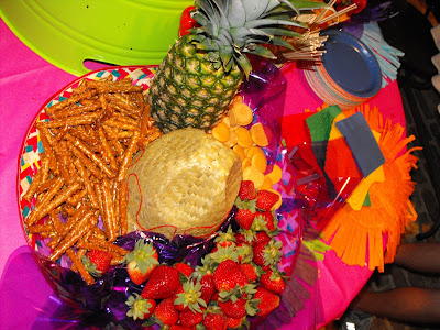 We used sombreros for centerpieces on the dessert table full of pretzels 