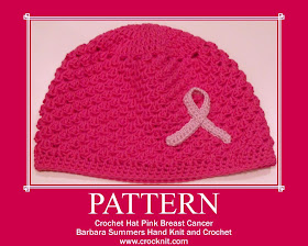crochet hats, how to crochet, breast cancer hats, pink ribbon,