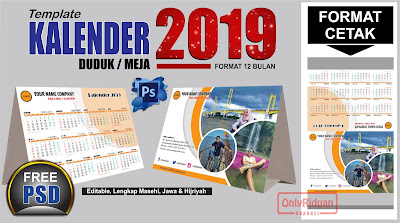 Free Template Kalender Duduk PSD