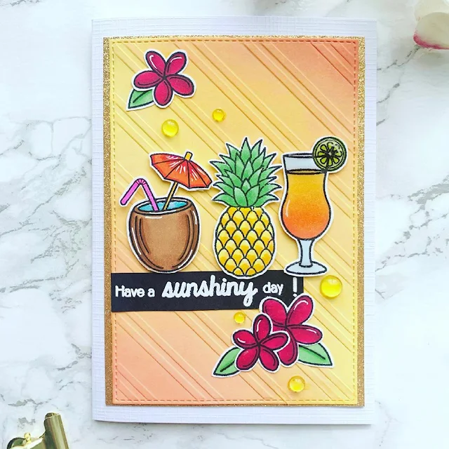 Sunny Studio Stamps: Tropical Paradise Customer Card by Astrid