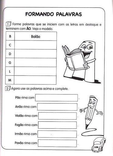 Atividades de Português 1º ano ensino fundamental - Formando Palavras