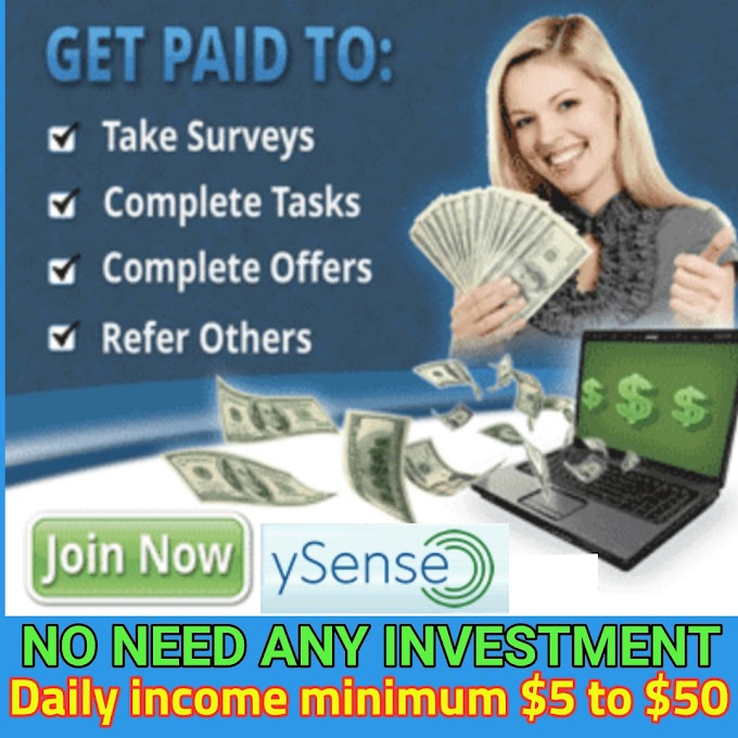 Get paid to Surveys, Cash Offers, Daily Tasks and Referral commission. Make Extra Money without investment With ySense