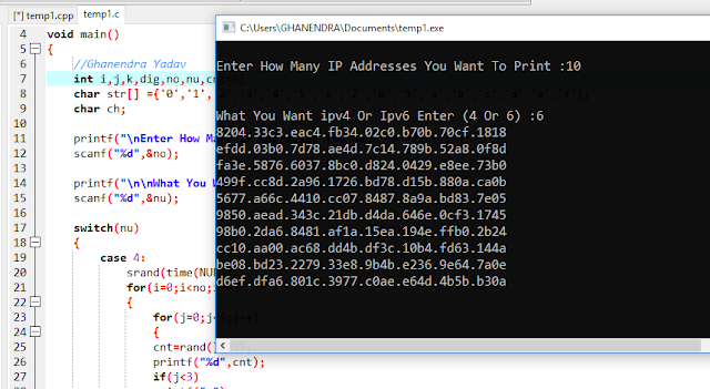 IPv6 Address Program in C
