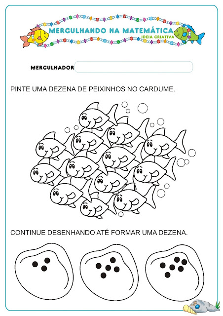 Caderno de Atividades Matemática Projeto no Fundo do Mar grátis para imprimir