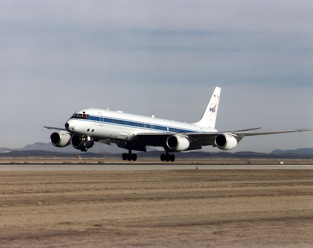 DC-8 Airborne Laboratory arrival at NASA Dryden  29 December 1997