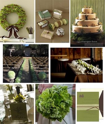 green theme weddings