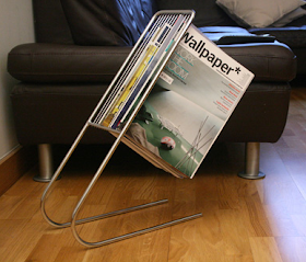 magazine rack, chrome