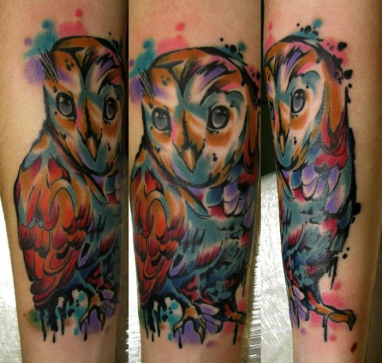 Colorfilled tatuagem de coruja