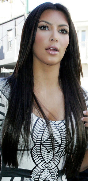 kim kardashian hair straight. SUPER SLEEK HAIR STYLES