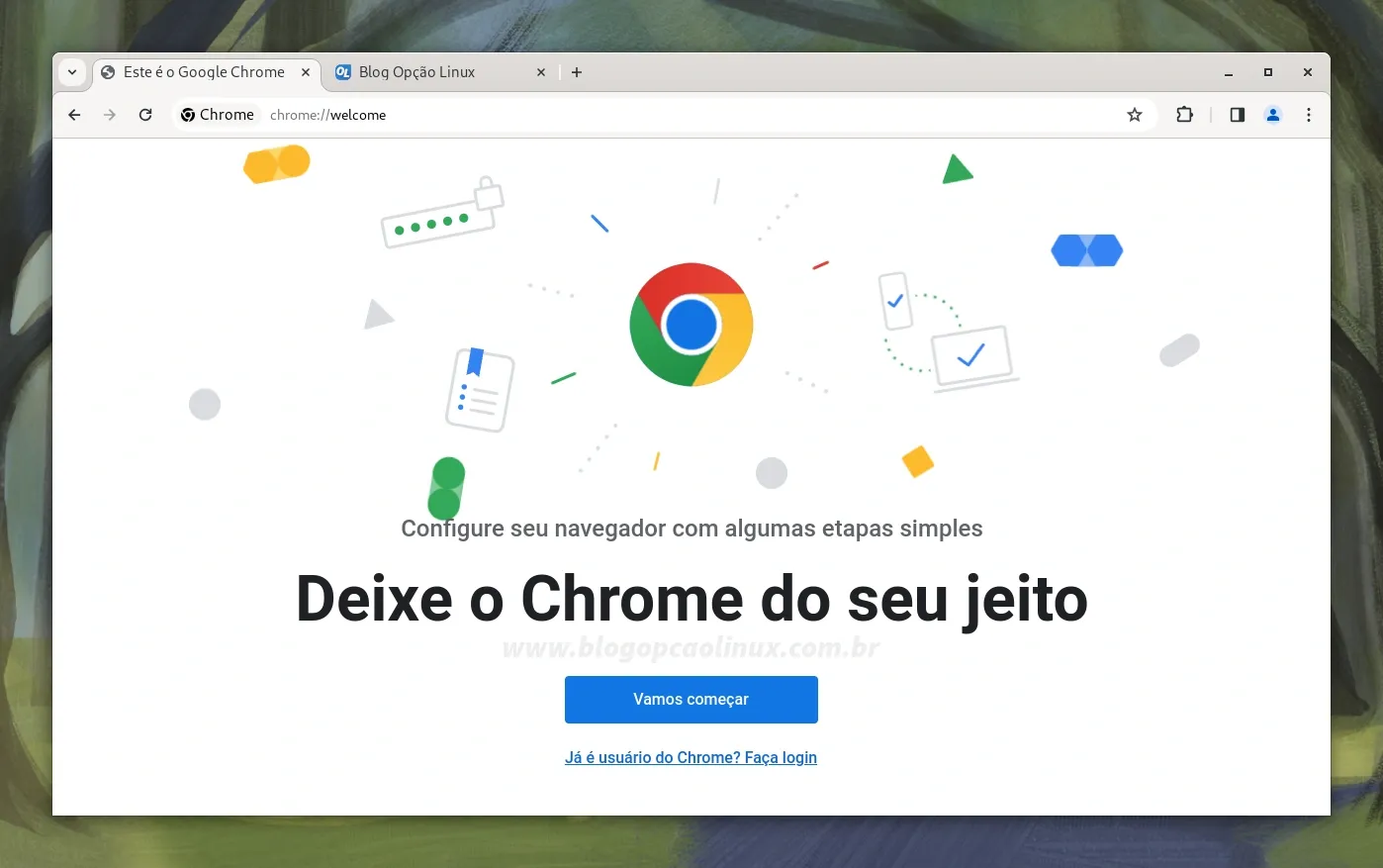 Google Chrome executando no Fedora 40 Workstation