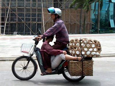 Funny vehicle ride only in Vietnam