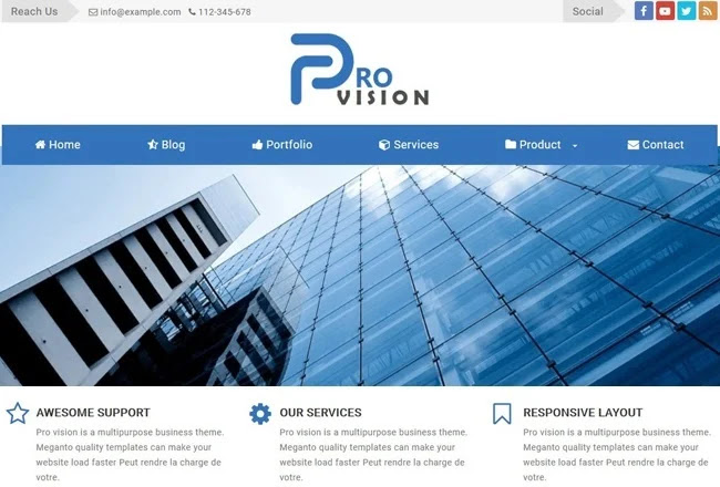 ProVision Blogspot Landing Page Template Portofolio